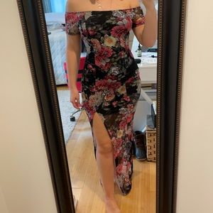 Charlotte Russe Floral Off the Shoulder Dress M